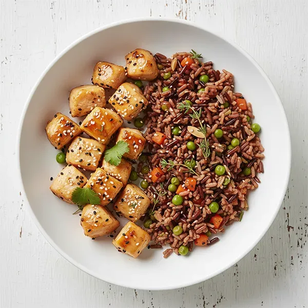 Turmeric & Honey Glazed chicken with Wild Rice Mix